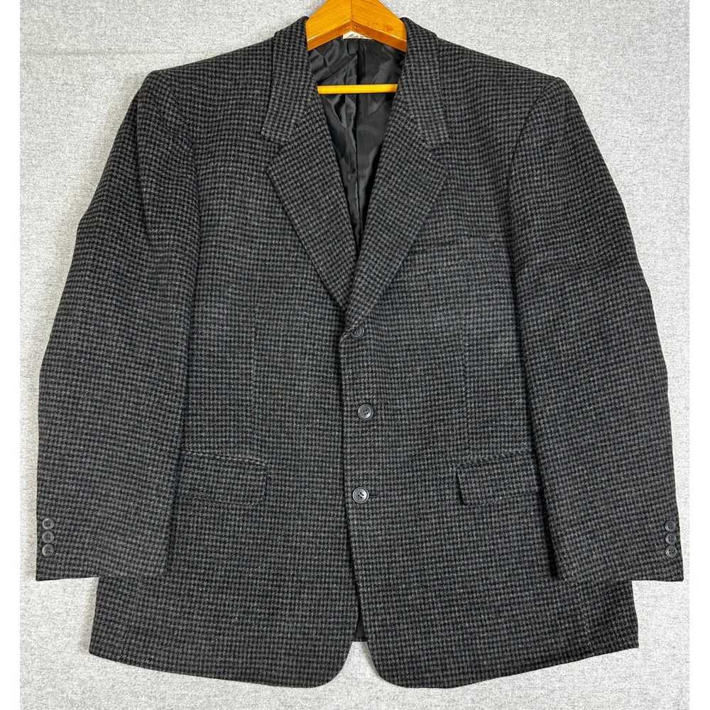 Tom Tailor Cashmere Blend Blazer Mens 46R Grey Houndstooth Jacket